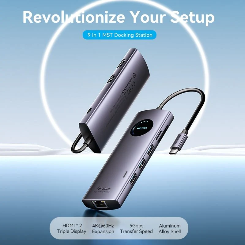 Vention 9-in-1 USB-C MST Docking Station - Image 2