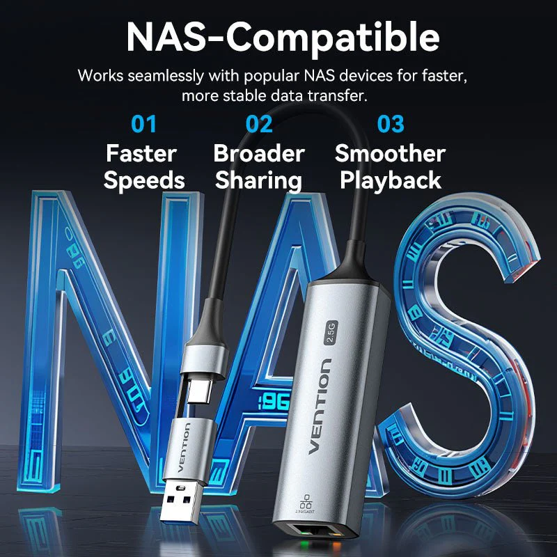 Vention USB-C/USB-A to 2.5G Ethernet Adapter - Image 3