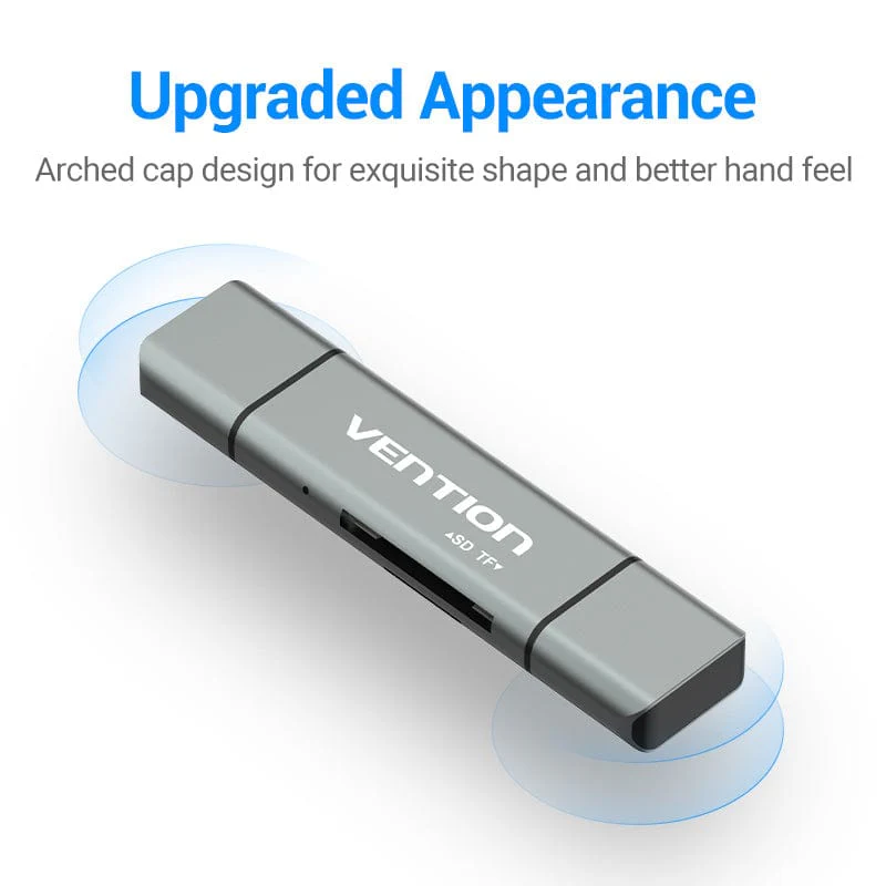 Vention USB2.0 Multi-function Card Reader Gray - Image 3