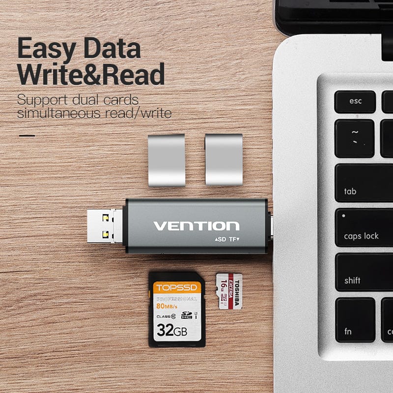Vention USB2.0 Multi-function Card Reader Gray - Image 4