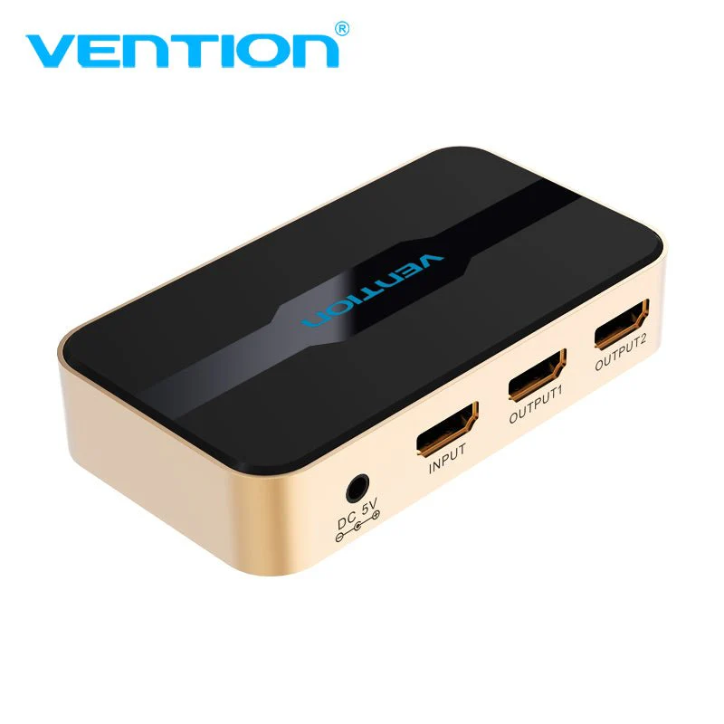 Vention 1 In 2 Out HDMI Splitter 4K@30Hz Gold Aluminum Alloy Type - Image 11