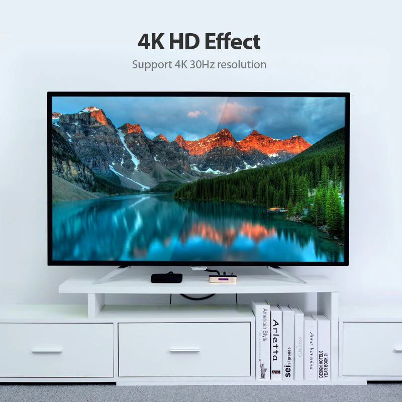 Vention 1 In 2 Out HDMI Splitter 4K@30Hz Gold Aluminum Alloy Type - Image 3