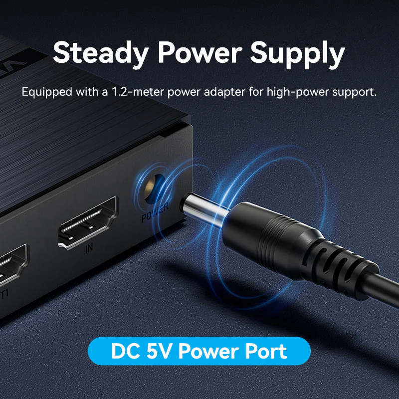 Vention 1-In & 8-Out HDMI™ Splitter 4K@60Hz Black Aluminum Alloy Type EU Standard - Image 11