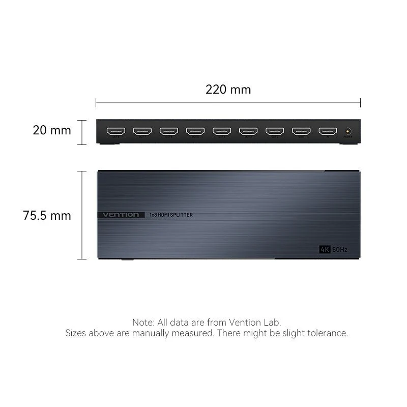 Vention 1-In & 8-Out HDMI™ Splitter 4K@60Hz Black Aluminum Alloy Type EU Standard - Image 17