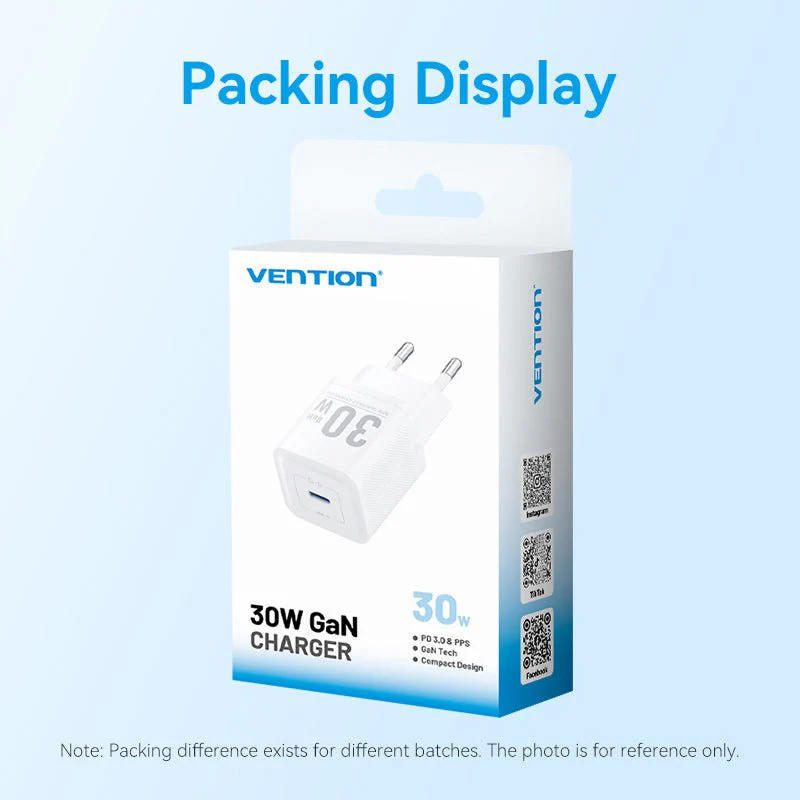 Vention 1-Port USB-C GaN Charger (30W) EU-Plug - Image 14