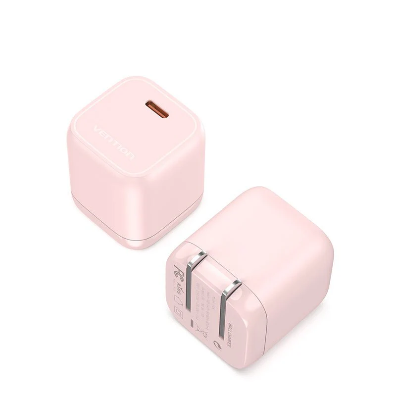 Vention 1-port USB-C GaN Charger(30W) US-Plug White - Image 2