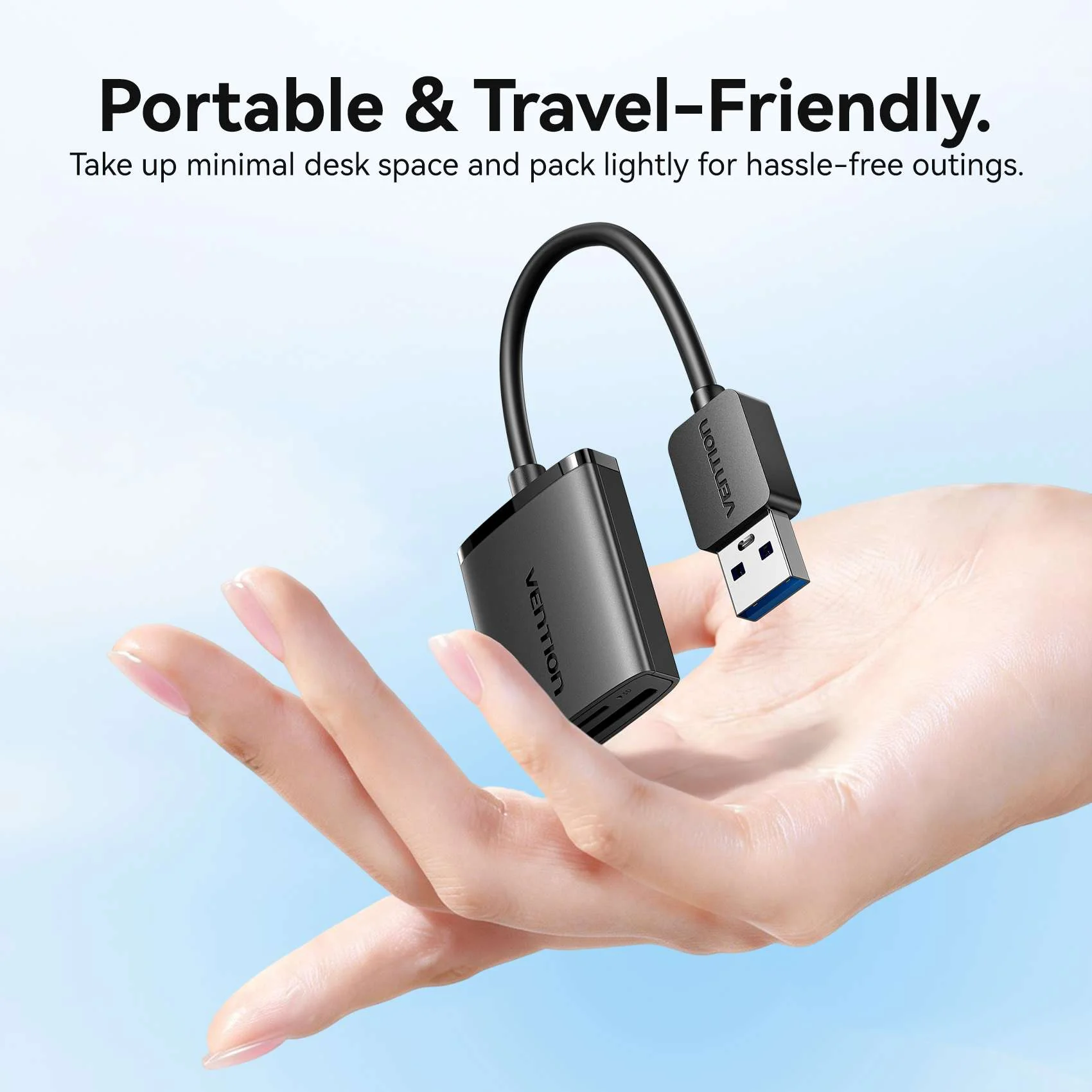 Vention 2-in-1 USB 3.0 A Card Reader (SD+TF) Black Dual Drive Letter - Image 8