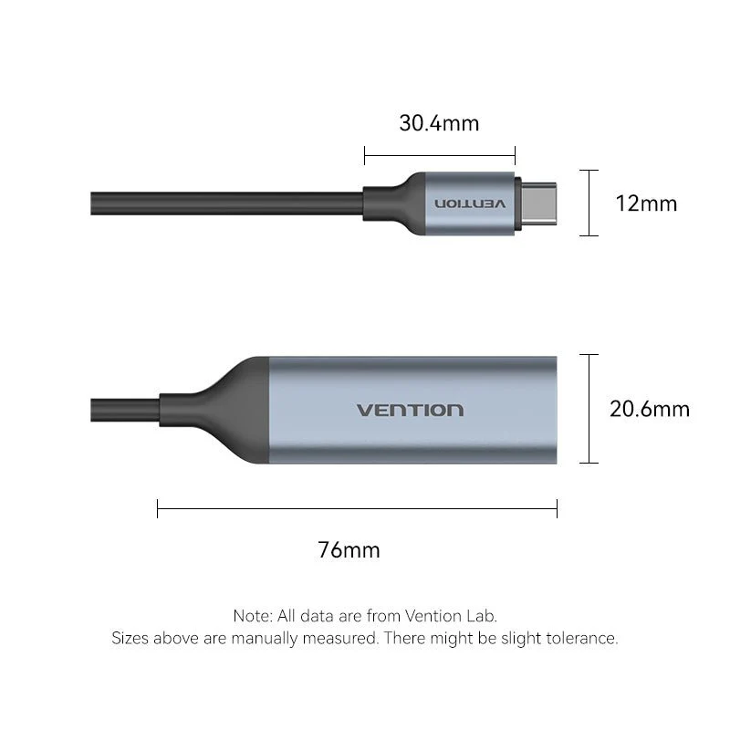 Vention USB-C Male to USB-A Female/PD Power Supply Adapter 0.15M Gray Aluminum Alloy Type - Image 12