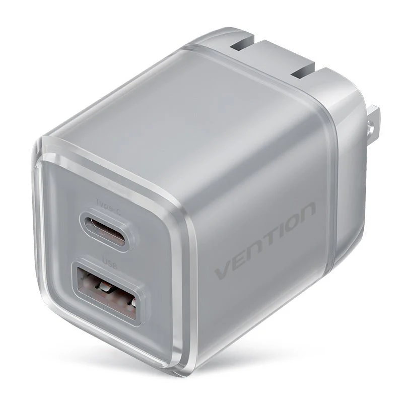 Vention 2-Port USB (C + A) GaN Charger (30W/30W) US-Plug