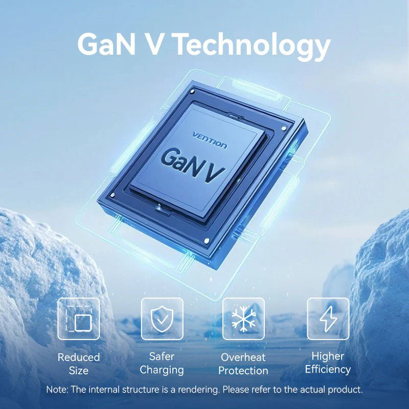 Vention 2-Port USB (C + A) GaN Charger (30W/30W) US-Plug - Image 8