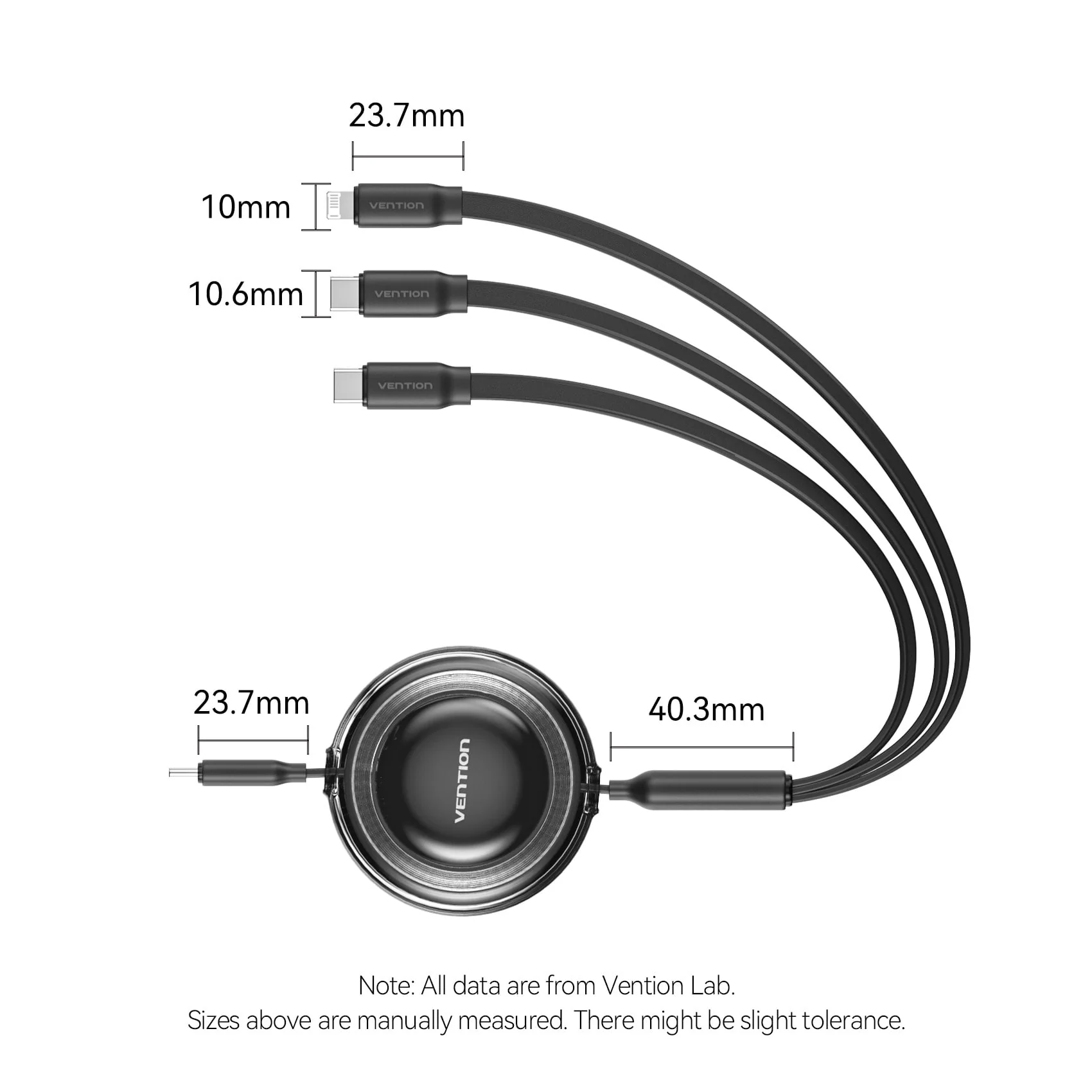 Vention 3-in-1 USB 2.0 Retractable Charging Cable - Image 17