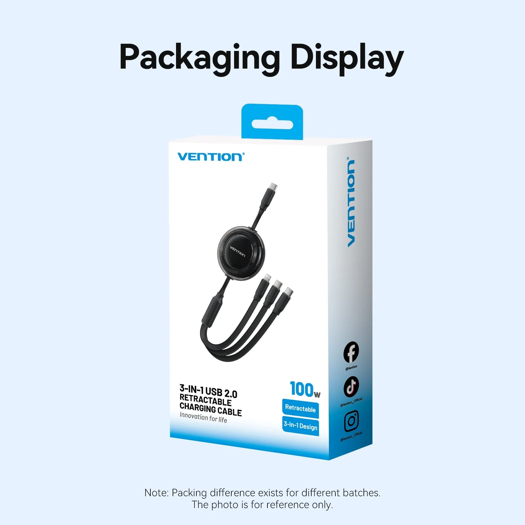 Vention 3-in-1 USB 2.0 Retractable Charging Cable - Image 18