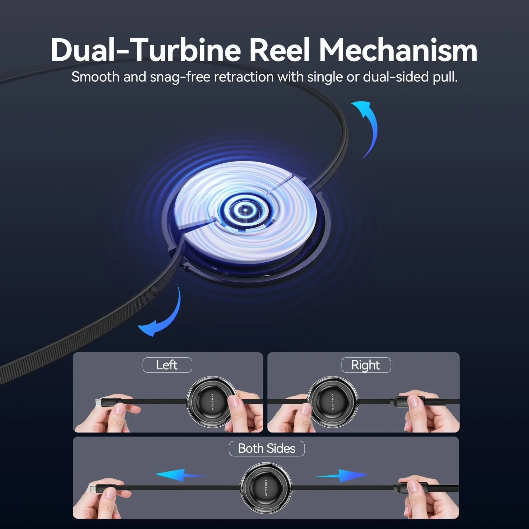 Vention 3-in-1 USB 2.0 Retractable Charging Cable - Image 9