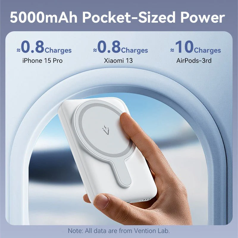 Vention 5000mAh Magnetic Wireless Power Bank 20W - Image 12