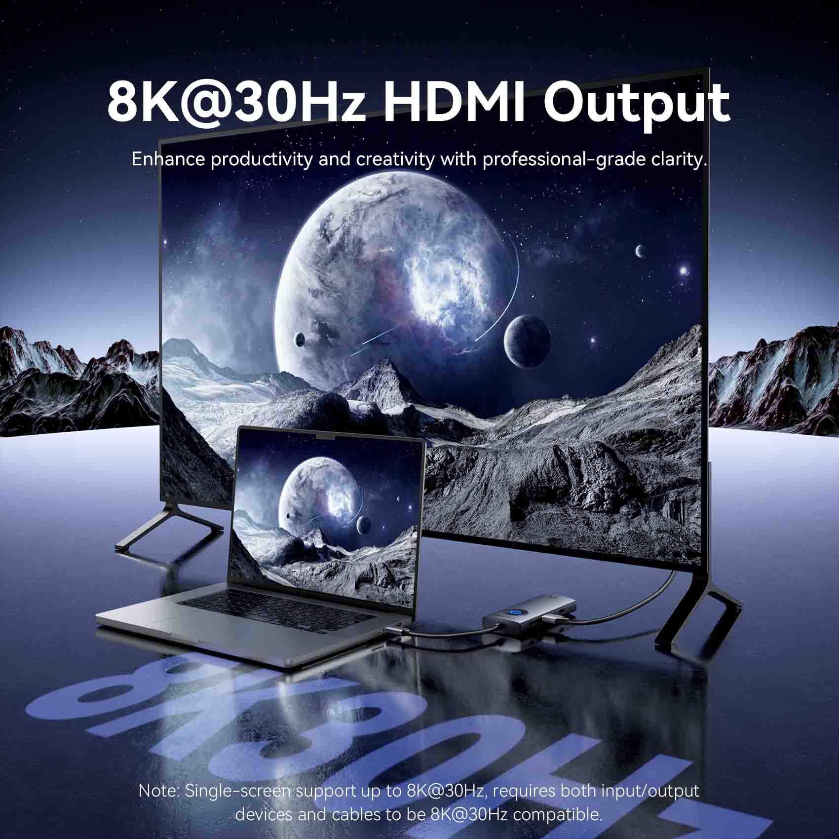 Vention 6-in-1 USB-C 8K Docking Station with LED Display - Image 5