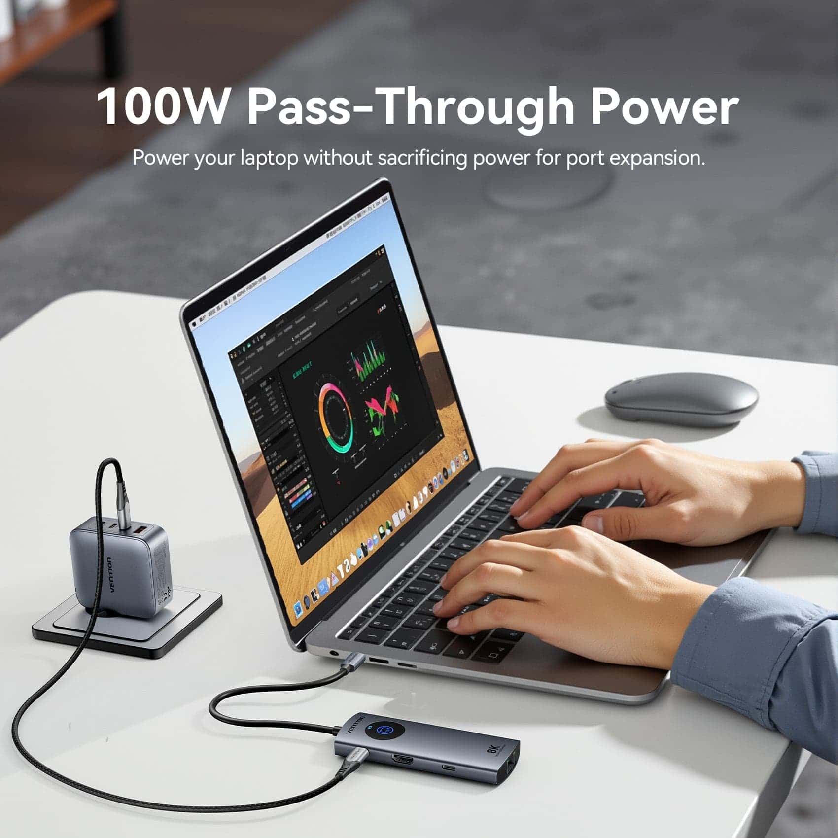 Vention 6-in-1 USB-C 8K Docking Station with LED Display - Image 8