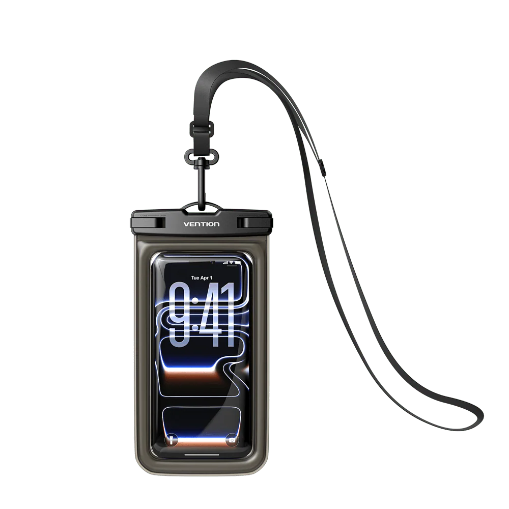 Vention 7.2-Inch Shockproof Black-Edged Waterproof Phone Pouch with Lock Seal Black - Image 16