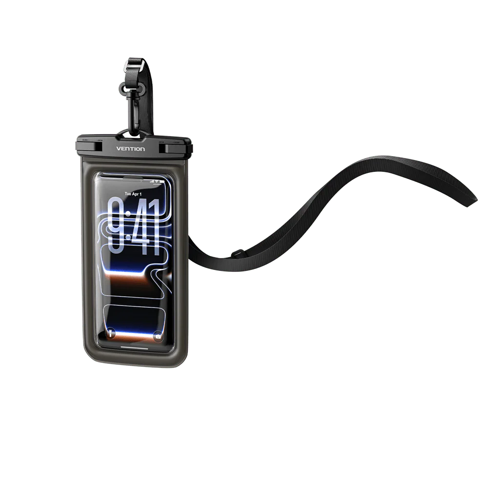 Vention 7.2-Inch Shockproof Black-Edged Waterproof Phone Pouch with Lock Seal Black - Image 17