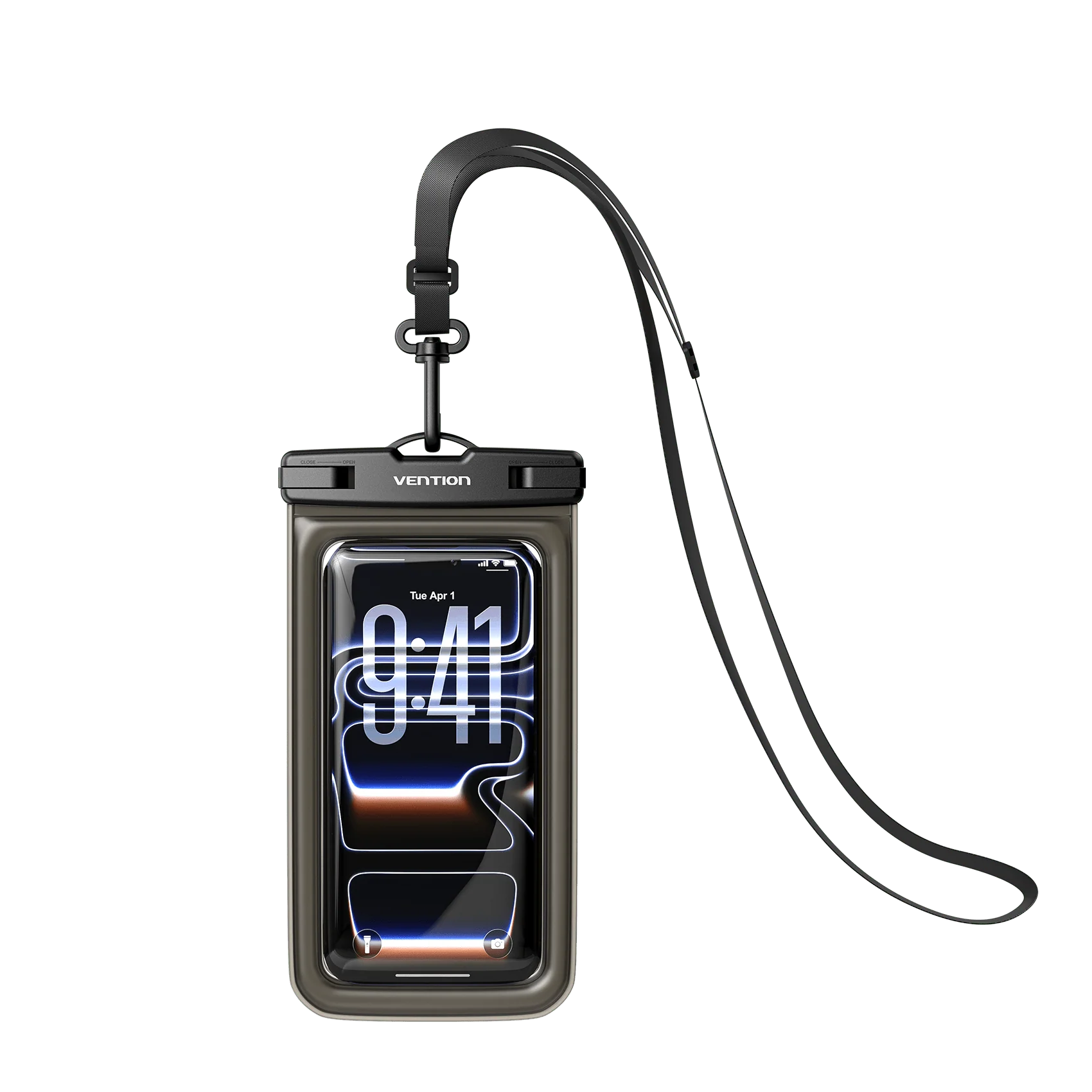 Vention 7.2-Inch Shockproof Black-Edged Waterproof Phone Pouch with Lock Seal Black - Image 19