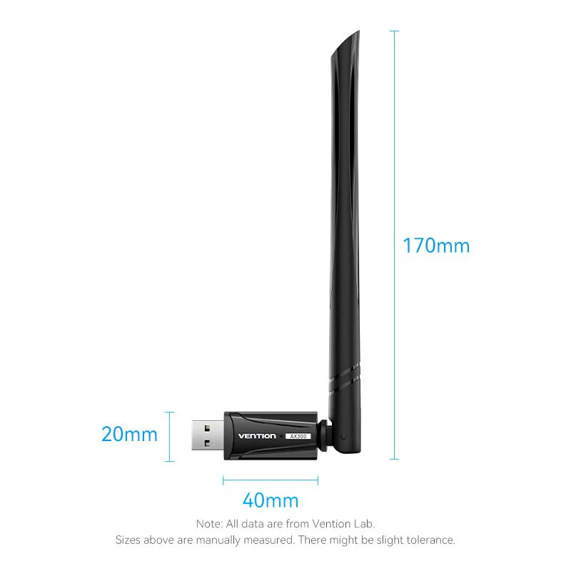 Vention AX300 USB Wi-Fi Single Band Adapter With High Gain Antenna Black - Image 14