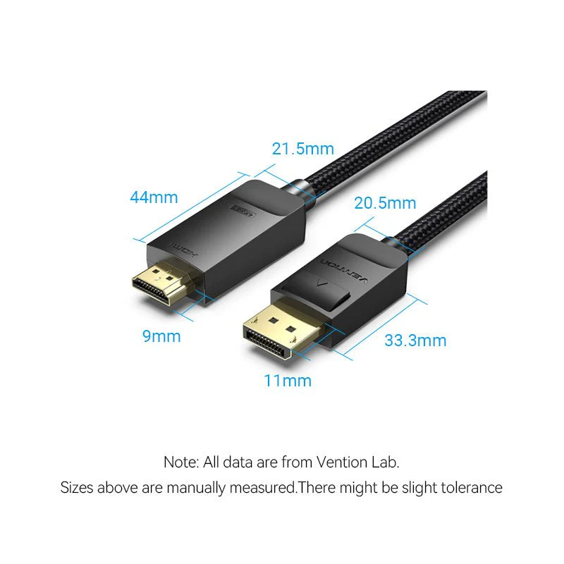 Vention cotton Braided 4K DP Male to HDMI-A Male HD Cable - Image 16