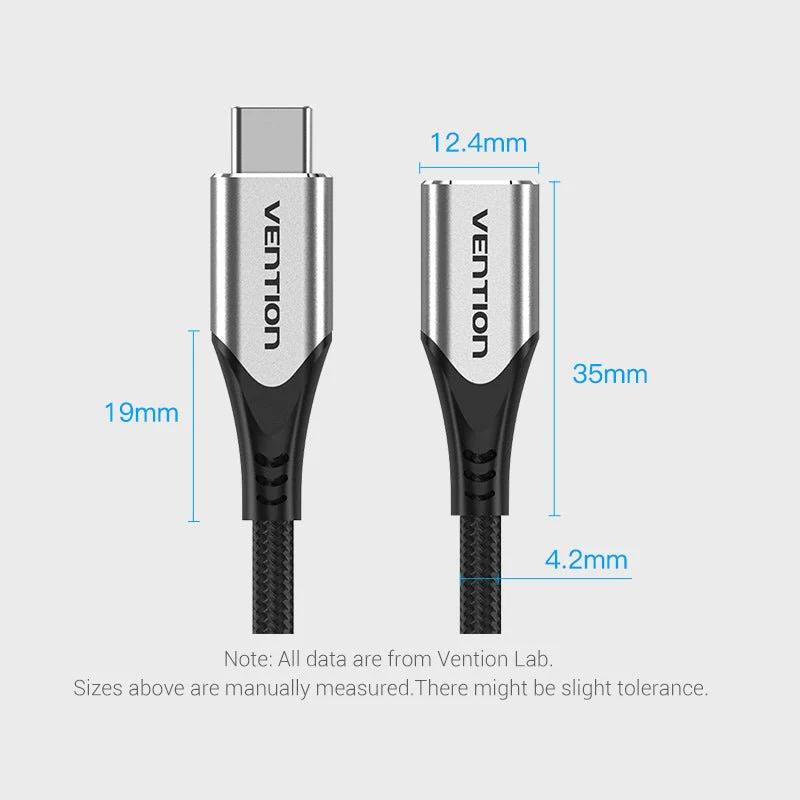 Vention Cotton Braided USB-C 3.1 Extension Cable - Image 14