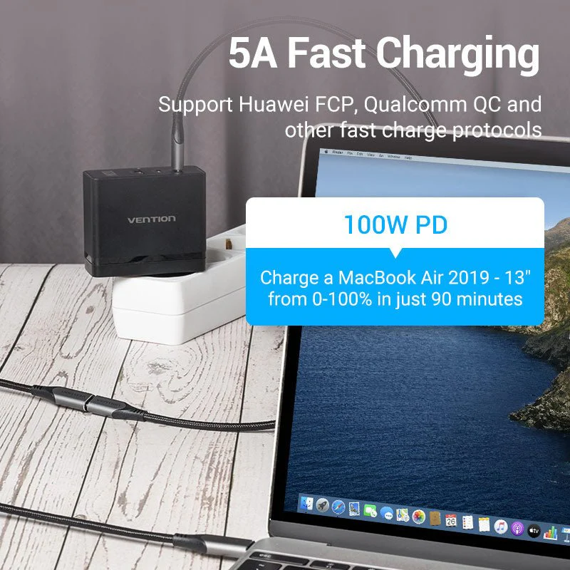 Vention Cotton Braided USB-C 3.1 Extension Cable - Image 9