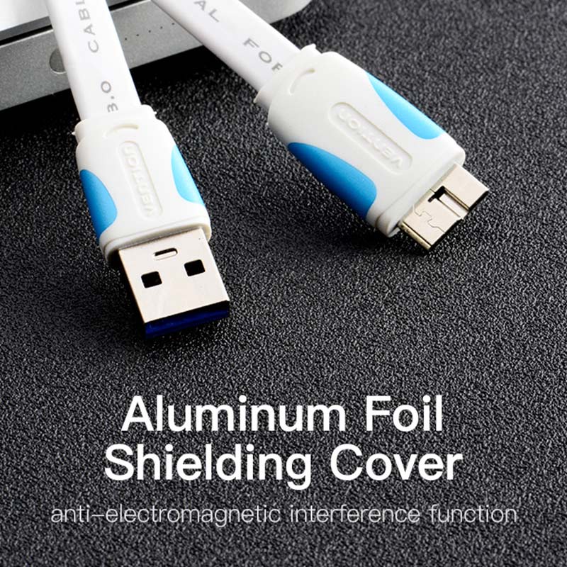 Vention Flat USB3.0 A Male to Micro B Male Cable - Image 5