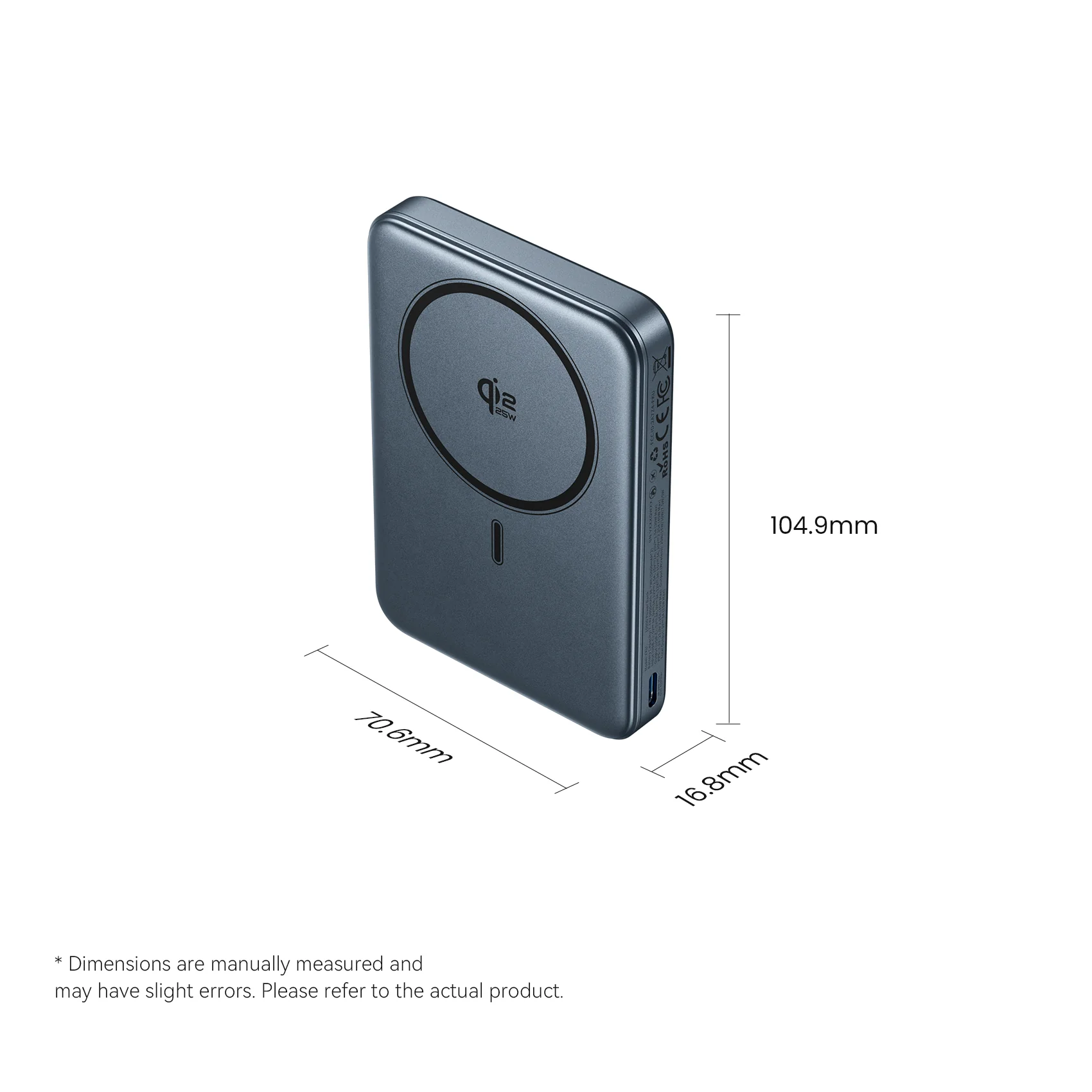 Vention Qi2.2 10000mAh Magnetic Wireless Power Bank (USB-C + USB-C/Wireless) 45W Gray - Image 17