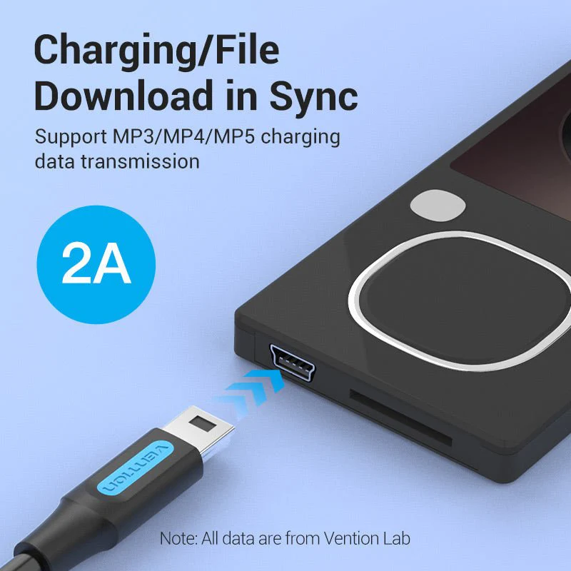Vention USB 2.0 C Male to Mini-B Male 2A Cable - Image 5