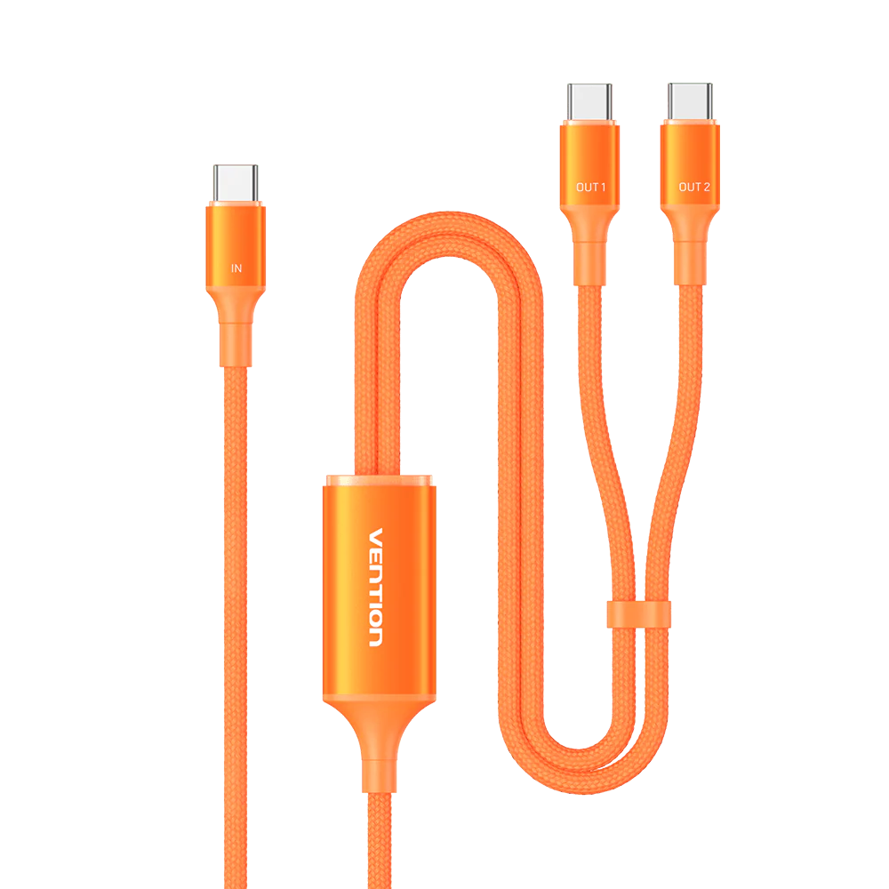 Vention USB 2.0 Type-C Male to 2 Type-C Male 5A Cable Black Aluminum Alloy Type - Image 24