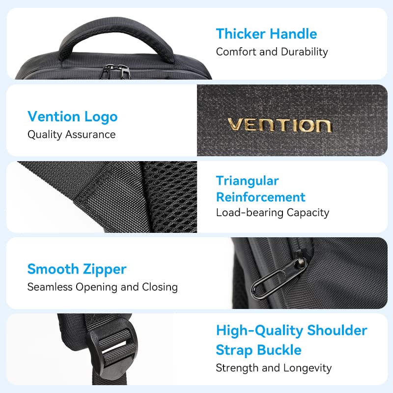 Water-Repellent Laptop Backpack Black - Image 4