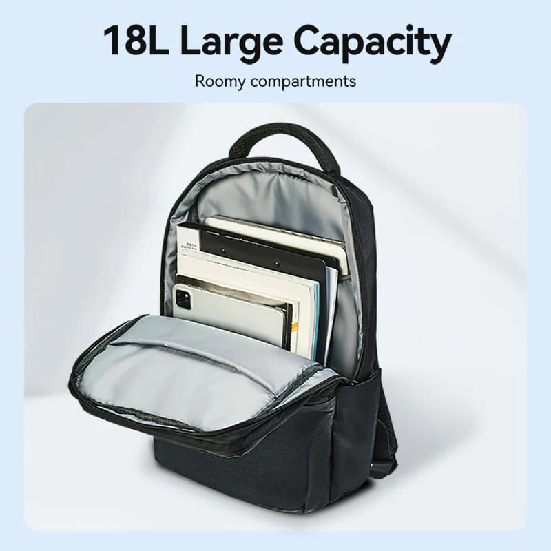 Water-Repellent Laptop Backpack Black - Image 5